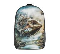 POLIUAWS Dragon's Gaze Mystical Reptile Rucksacks 3D Printed Children Backpacks Backpacks Fashion Casual Daypack Cute Travel Bags Outdoor Casual Daypack for Boy And Girl 17inch