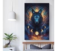 POLIUAWS Dream Catcher Wolf Canvas Posters Wall Art Wall Art Prints Room Kitchen Anniversary Wife Husband Supplies Home Decoration 20x30inch(50x75cm)