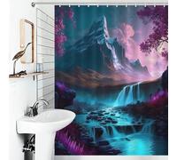 POLIUAWS Dreams of Japanese Nature Shower Curtains Mould Proof Waterproof Polyester Fabric Decor Bath Curtains for Bathroom Wet Room 53.54x70.87Inch（136x180cm）