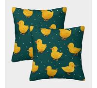 POLIUAWS Duckling Parade Print Pillow Case - 2 Pack Pillowcase for Mother With Envelope Closure 45x45cm