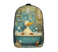 POLIUAWS Duck's Bath Time Fun School Bag 3D Printed Backpacks Fashion Kids School Backpack Boys Rucksacks for Boys Elementary And Middle School Students 17inch