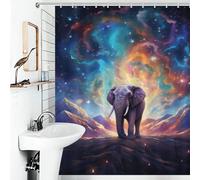 POLIUAWS Elephant at Starry Sky Quick Drying Proof Resistant Bathroom Curtains Modern Art for Bathroom Bathtub Apartment Decor 56.30x70.87Inch（143x180cm）