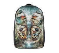POLIUAWS Enchanted Butterfly Glow Children's School Backpack Fashion Casual Children's Backpacks 3D Printed School Bags Boy School Backpack Large Backpack 17inch