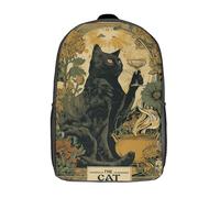 POLIUAWS Enchanted Garden with Black Cat School Bag 3D Printed Children's School Backpack Casual Fashion Travel Backpacks for Kids School Students 17inch