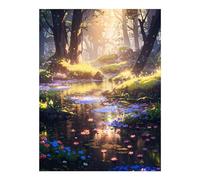 POLIUAWS Enchanted Marsh DIY Diamond Art Kits Adults for Home Wall Decor Relaxing Fun 5D DIY Full Drill Accessories Tools Kit 12"x16"