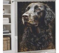 POLIUAWS English Springer Spaniel Washable Waterproof Cloth Fabric Shower Curtain for Bathroom for Home Bathroom Toile Hotel Decor 69.69x70.87Inch（177x180cm）
