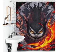 POLIUAWS Evil Ninja Owl Quick Drying Proof Resistant Soft Fabric Hotel Shower Curtain for Bathroom with Hooks 56.30x70.87Inch（143x180cm）
