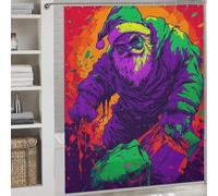 POLIUAWS Evil Santa Claus Washable Waterproof Cloth Fabric Shower Curtains Set with 12 Hooks for Shower Bath Curtain Wet Room 69.69x70.87Inch（177x180cm）