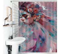 POLIUAWS Fae Flower Child Thicken Durable Polyester Decor Bath Curtains for Bathroom Bathtub Apartment Decor 53.54x70.87Inch（136x180cm）