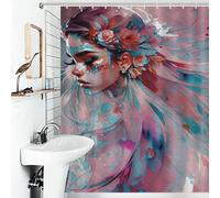 POLIUAWS Fae Flower Child Waterproof Polyester Fabric Hilarious Bath Curtain for Bathroom Bathtub Apartment Decor 56.30x70.87Inch（143x180cm）
