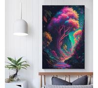 POLIUAWS Fairy Land Forest Posters Prints Bedroom DecorCanvas for Wall Art Print Gift Home Decor Poster Couple Celebrating 08x12inch(20x30cm)
