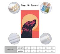 POLIUAWS Faithful Dog Vector Portrait with Sunset Backdrop Art Work for Home Walls Prints for Special Occasions Modern Wall Art 24x36inch(60x90cm)