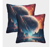 POLIUAWS Fantasy Anime Landscape Personalised Pillowcase for Sofa Car Gaming Room Machine Washable Small Pillow Cases 40x40cm