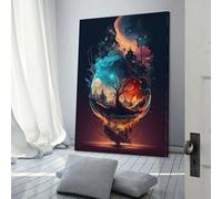 POLIUAWS Fantasy Landscapes Modern Art Prints Wall Decor Ready to Hang for Bathroom Toilet Decor 20x30inch(50x75cm) Funny Bathroom Wall Art