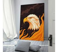 POLIUAWS Fierce Eagle Vector Portrait with Fiery Backdrop Wall Canvas for Living Room Bedroom Kitchen Hallway Stairs 3d Wall Art 08x12inch(20x30cm)