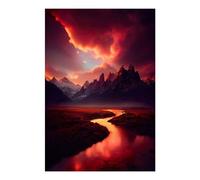 POLIUAWS Firestorm Landscape DIY Diamond Art Kits Adults for Home Wall Decor Relaxing Fun 5D DIY Full Drill Accessories Tools Kit 8"x12"