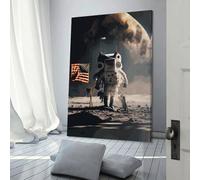 POLIUAWS First Moon Landing Canvas Art Prints for Special Occasions 24x36inch(60x90cm) Wall Canvas for Living Room