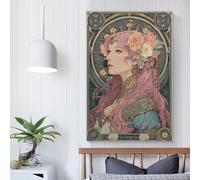 POLIUAWS Floral Majesty Custom Canvas Prints for Rustic Bath Decor Artwork 16x24inch(40x60cm)