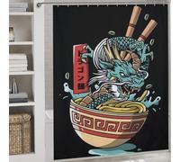 POLIUAWS Food Dragon Bath Shower Curtains Mildew Quick Drying Proof Resistant Modern Fabric Bathroom Decor Set for Bathtub Shower Stall 69.69x70.87Inch（177x180cm）