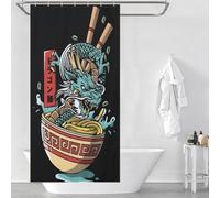 POLIUAWS Food Dragon Hilarious Bath Curtain Quick Drying Proof Resistant Shower Curtain Waterproof Mould for Home Bathroom Toile Hotel Decor 35.43x70.87Inch（90x180cm）