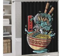 POLIUAWS Food Dragon Modern Fabric Bathroom Decor Set Thicken Durable Polyester Shower Curtain Anti Mould for Travel Trailer 64.17x70.87Inch（163x180cm）