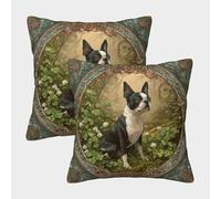 POLIUAWS Forest Guardian Art Nouveau Dog Portrait 2 Pack Pillow Cases, Housewife Pillowcases Luxury Bed Pillow Soft Comfortable Quality Pillow Case with Envelope Closure 40x40cm