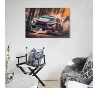 POLIUAWS Forest Rally Car Race Art Work for Home Walls for Gifts Bathroom Home Kitchen Office Decor Modern Wall Art 12x18inch(30x45cm)