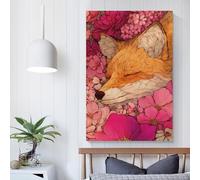POLIUAWS Fox in Bloom Art Work for Home Walls Prints for Special Occasions Modern Wall Art 08x12inch(20x30cm)