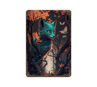 POLIUAWS Fox Supernatural Forces Iron Water Proof Wall Art Decoration Home Offices 11.8"x7.9"