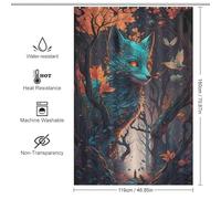POLIUAWS Fox Supernatural Forces Thicken Durable Polyester Decor Bath Curtains for Bathroom Bathtub Apartment Decor 46.85x70.87Inch（119x180cm）