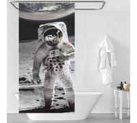 POLIUAWS From Earth to The Moon Quick Drying Proof Resistant Shower Curtains Set with 12 Hooks for Bathtub Shower Stall 35.43x70.87Inch（90x180cm）