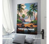 POLIUAWS Galapagos Island, Ecuador Travel Canvas Painting Wall Art for Teens Girl Women Living Room Decoration 3d Wall Art 16x24inch(40x60cm)