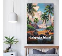 POLIUAWS Galapagos Island, Ecuador Travel Wall Art for Hallway And Stairs for Rustic Bath Decor Canvas Art 12x18inch(30x45cm)