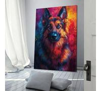 POLIUAWS German Shepherd Pop Art Portrait Art Poster Print Artworks Canvas Poster Wall Art Prints Home Modern Decor Birthday Party Decor 16x24inch(40x60cm)