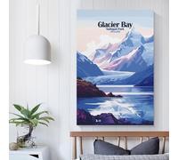 POLIUAWS Glacier Bay National Park Alaska Funny Bathroom Wall Art Cute Room Decor Ready to Hang Modern Art Prints 12x18inch(30x45cm)
