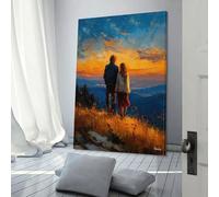 POLIUAWS Golden Horizon - Together Beyond The Silence Art Poster Canvas Wall Art Decorative Bedroom Modern Home Print Picture Artworkss 3D Wall Art Living Room 16x24inch(40x60cm)
