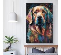 POLIUAWS Golden Retriever Style 5 Posters Prints Bedroom DecorCanvas for Wall Art Print Gift Home Decor Poster Couple Celebrating 08x12inch(20x30cm)
