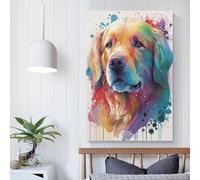 POLIUAWS Golden Retriever Style 7 Poster Canvas Painting Wall Art Nordic Prints For Home Decor Picture Gifts Women Men 24x36inch(60x90cm)