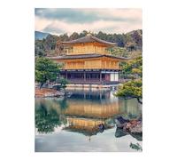 POLIUAWS Golden Temple Reflection DIY Diamond Art Kits Adults for Leisure Time DIY Full Round Drill Tools Kit Bead 12"x16" Diamond Painting