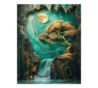 POLIUAWS Golden Tree in The Cave Diamond Art Kits Adults for Adults Beginner 5D DIY Full Drill Accessories Tools Kit 16"x20" Diamond Painting