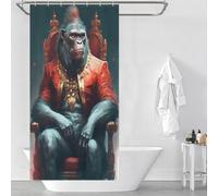 POLIUAWS Gorilla Mysticism Quick Drying Proof Resistant Soft Fabric Hotel Shower Curtain for Bathroom with Hooks 35.43x70.87Inch（90x180cm）