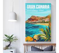 POLIUAWS Gran Canaria Canary Island Funny Bathroom Wall Art Cute Room Decor Ready to Hang Modern Art Prints 12x18inch(30x45cm)
