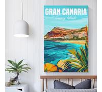 POLIUAWS Gran Canaria Canary Island Wall Pictures Living Room for Rustic Farmhouse Bathroom Decor Modern Art Prints 20x30inch(50x75cm)