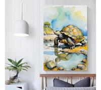 POLIUAWS Greek Tortoise Watercolor Poster Spiritual Wall Art Print Aesthetic Room Decor Manifestation Wall Art Canvas Poster Bedroom Decor Office Room Decor Gift 12x18inch(30x45cm)