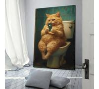 POLIUAWS Grumpy Cat's Selfie Canvas Painting Wall Art for Teens Girl Women Living Room Decoration 3d Wall Art 12x18inch(30x45cm)