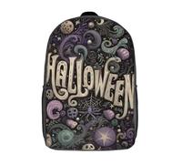 POLIUAWS Halloween Spooky Night Children's Backpacks School Backpack 3D Printed Bag Bookbag for Kids Travel Rucksacks Boy Girl Book Bags Kids School Bag 17inch
