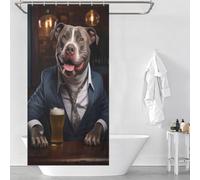 POLIUAWS Happy XL Bully in The Pub Daily Household Stylish Washable Bathroom Decor Curtains for Stalls Bathtubs 35.43x70.87Inch（90x180cm）