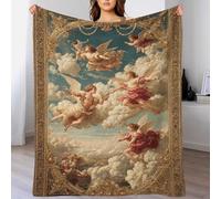 POLIUAWS Heavenly Angels in Flight Blankets Autumn Winter Flannel Blankets Ultra-Soft Micro Fleece Throw Blankets Sofa Cozy Warm 3D Printed Blanket for Kids Adults 60x80inch(150x200cm)