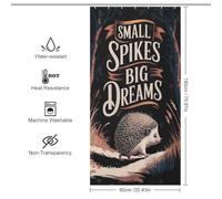 POLIUAWS Hedgehog with Big Dreams Waterproof Polyester Fabric Modern Fabric Bathroom Decor Set for Bathroom Wet Room 35.43x70.87Inch（90x180cm）