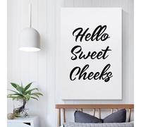 POLIUAWS Hello Sweet Cheeks Wall Paintings for Living Room Bedroom Kitchen Hallway Stairs Large Abstract Canvas Wall Art 12x18inch(30x45cm)